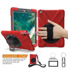 Case for Apple New iPad 9.7 2017 2018 6th generation Tablet A1822 A1893 Kids Safe Shockproof Armor cover Hand Strap amp; Neck Strap
