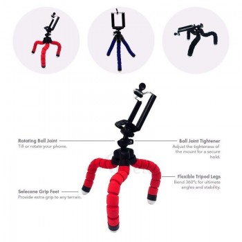 Roreta Flexible Sponge Octopus mini Tripod Wireless Bluetooth Remote Selfie Phone mini Camera Stand Tripod For iPhone X 8 7 6s 5