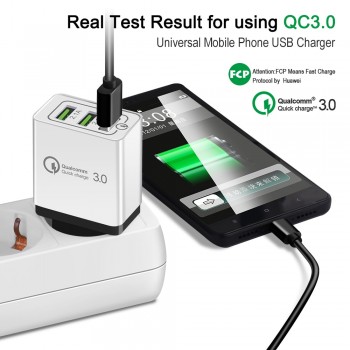 Essien 3 Ports Quick Charger QC 3.0 USB Phone Charger Fast Charger EU/US Plug Mobile Phone Charger for phone for Samsung S8 S9
