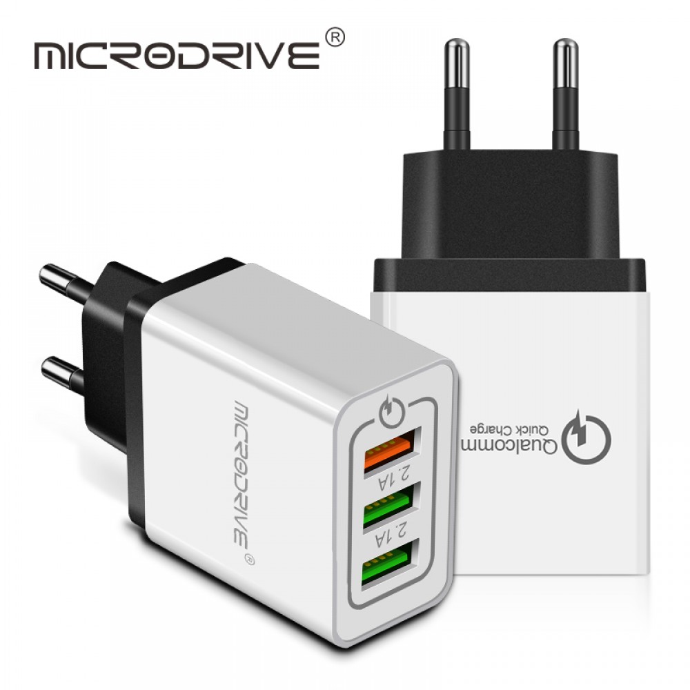 Quick Charging QC 3.0 Smart Fast Charger 3 USB Port Mobile Phone Flash Adapter US EU Plug USB Charger For Xiaomi Samsung Huawei