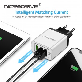 Quick Charging QC 3.0 Smart Fast Charger 3 USB Port Mobile Phone Flash Adapter US EU Plug USB Charger For Xiaomi Samsung Huawei