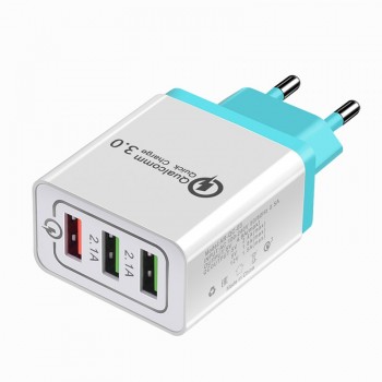Quick Charging QC 3.0 Smart Fast Charger 3 USB Port Mobile Phone Flash Adapter US EU Plug USB Charger For Xiaomi Samsung Huawei