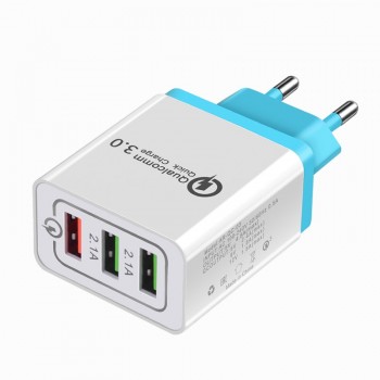 Quick Charging QC 3.0 Smart Fast Charger 3 USB Port Mobile Phone Flash Adapter US EU Plug USB Charger For Xiaomi Samsung Huawei