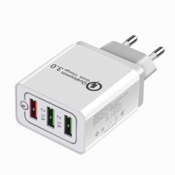 Quick Charging QC 3.0 Smart Fast Charger 3 USB Port Mobile Phone Flash Adapter US EU Plug USB Charger For Xiaomi Samsung Huawei