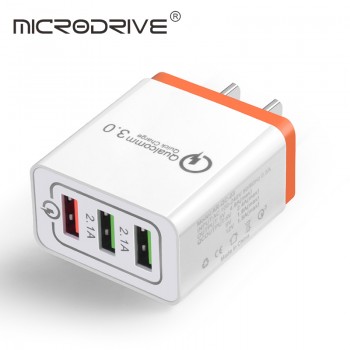 Quick Charging QC 3.0 Smart Fast Charger 3 USB Port Mobile Phone Flash Adapter US EU Plug USB Charger For Xiaomi Samsung Huawei