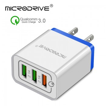 Quick Charging QC 3.0 Smart Fast Charger 3 USB Port Mobile Phone Flash Adapter US EU Plug USB Charger For Xiaomi Samsung Huawei