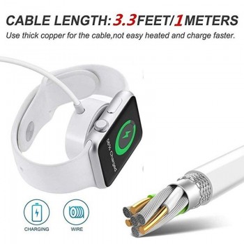 Fast Wireless Charger for Apple Watch Series 1 2 3 USB Magnetic Quick Charging Cable 3.3 feet/1meter for Apple Watch Charger