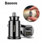 Baseus car charger Mini Dual usb car charger car-styling USB Charger for phone 2 Port USB Fast Car-Charger for iPhone 7 Samsung