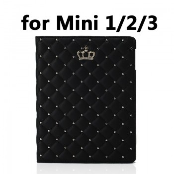 For 9.7 inch ipad 234 Fashion Flip Crown Grid Smart Case Protective new ipad 2018 Multi-angle Stand Case air 2 Cover