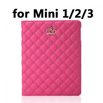 For 9.7 inch ipad 234 Fashion Flip Crown Grid Smart Case Protective new ipad 2018 Multi-angle Stand Case air 2 Cover