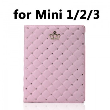For 9.7 inch ipad 234 Fashion Flip Crown Grid Smart Case Protective new ipad 2018 Multi-angle Stand Case air 2 Cover