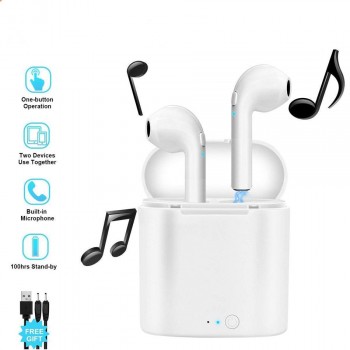 HOT VIKEFON i7 i7s TWS Mini Wireless Bluetooth Earphone In-Ear Stereo Earbud Headset with Charging Box Mic For All Smart Phone