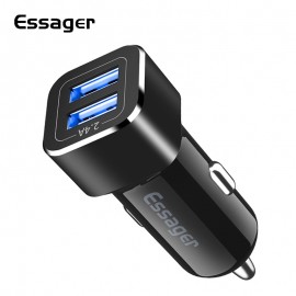 Essager Dual USB Car Charger For iPhone X XS Max Samsung S9 Xiaomi mi Car USB Charger For Phone 2.4A Fast Car Charging Adapter