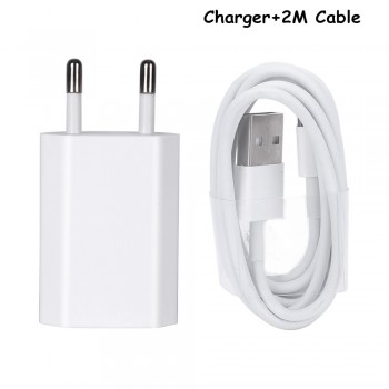 EU Plug USB Cable For Apple iPhone 5 5S 5C SE 6 6S 7 8 Plus X USB Charging Charger AC Travel Wall Charging Charger Power Adapter