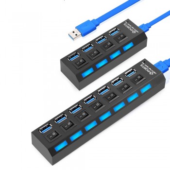 EASYIDEA USB HUB 3.0 4/7 Ports Micro USB 3.0 HUB Splitter With Power Adapter USB Hab High Speed 5Gbps USB Splitter 3 HUB For PC