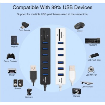 USB Hub 3.0 Multi USB 3.0 Hub USB Splitter High Speed 3 / 6 Ports Hab TF SD Card Reader All In One For PC Computer Accessories