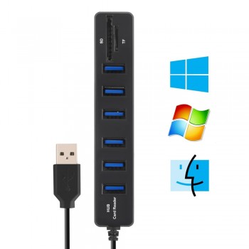 USB Hub 3.0 Multi USB 3.0 Hub USB Splitter High Speed 3 / 6 Ports Hab TF SD Card Reader All In One For PC Computer Accessories