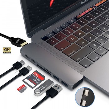 Mosible USB 3.1 Type-C Hub To HDMI Adapter 4K Thunderbolt 3 USB C Hub with Hub 3.0 TF SD Reader Slot PD for MacBook Pro/Air 2018