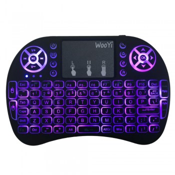 7 color backlit i8 Mini Wireless Keyboard 2.4ghz English Russian 3 colour Air Mouse with Touchpad Remote Control Android TV Box