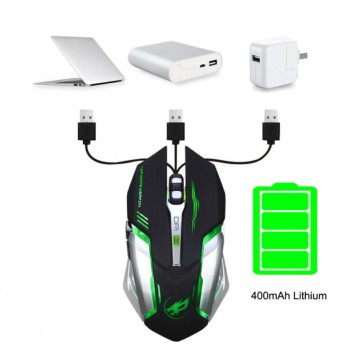 Rechargeable T1 Wireless Silent LED Backlit USB Optical Ergonomic Gaming Mouse LOL Gaming Mouse Surfing The Mouse # ZC