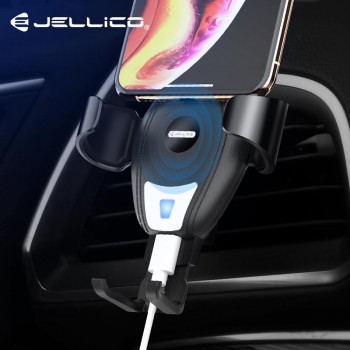 Intelligent Gravity Sensor Car Phone Holder for iPhone XS XR Fast QI Wireless Charger Air Vent Mount Mobile Phone Holder Stand