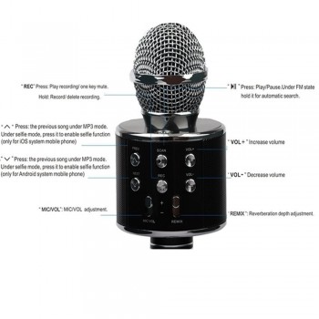 WS 858 wireless microphone professional condenser karaoke mic bluetooth stand radio mikrofon studio recording studio WS858
