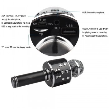 WS 858 wireless microphone professional condenser karaoke mic bluetooth stand radio mikrofon studio recording studio WS858