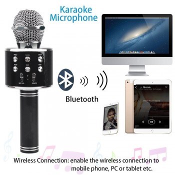 WS 858 wireless microphone professional condenser karaoke mic bluetooth stand radio mikrofon studio recording studio WS858