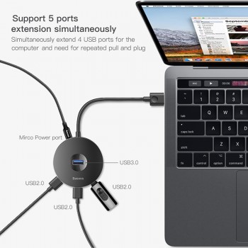 Baseus Multi USB 3.0 / Type C HUB to USB3.0 + 3 USB2.0 for Macbook Pro HUB Adapter for Huawei P20 Computer Hard Drive Accessory