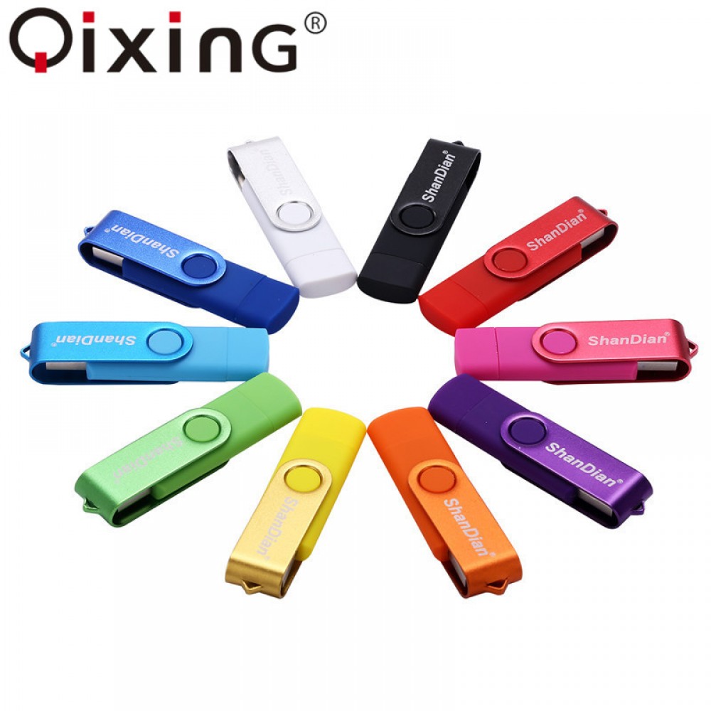QIXING USB flash drive OTG high Speed drive 64 GB 32 GB 16 GB 8 GB 4GB external storage double Application Micro USB Stick