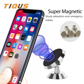 TIQUS Magnetic Phone Holder Car 360 Degree GPS Universal Mobile Phone Magnet Mount Air Vent Car Holder For iPhone X 7 8 Samsung