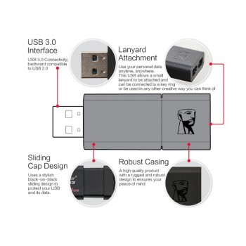 Kingston USB Flash Drives 8GB 16GB 32GB 64GB 128GB USB 3.0 Pen Drive high speed PenDrives DT100G3