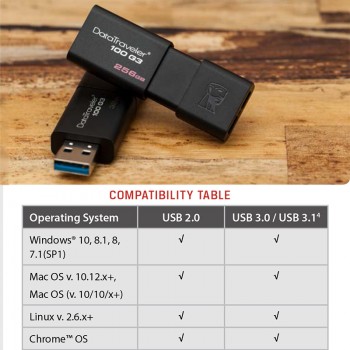 Kingston USB Flash Drives 8GB 16GB 32GB 64GB 128GB USB 3.0 Pen Drive high speed PenDrives DT100G3