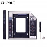 CHIPAL 2nd HDD Caddy 12.7mm Aluminum Optibay SATA 3.0 Hard Disk Drive Box Enclosure DVD Adapter 2.5 SSD 2TB For Laptop CD-ROM