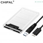 CHIPAL Transparent 2.5 inch HDD SSD Case Sata to USB 3.0 Adapter Free 5 Gbps Box Hard Drive Enclosure Support 2TB UASP Protocol
