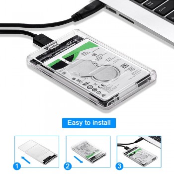 CHIPAL Transparent 2.5 inch HDD SSD Case Sata to USB 3.0 Adapter Free 5 Gbps Box Hard Drive Enclosure Support 2TB UASP Protocol