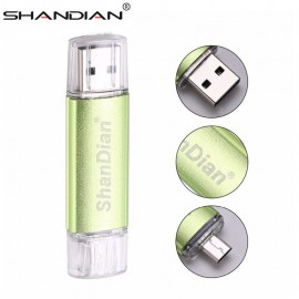 SHANDIAN OTG USB Flash Drive 128gb High Speed Pen Drive 64gb 32gb 16gb 8gb External Storage Pendrive Double Use USB Stick