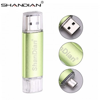 SHANDIAN OTG USB Flash Drive 128gb High Speed Pen Drive 64gb 32gb 16gb 8gb External Storage Pendrive Double Use USB Stick