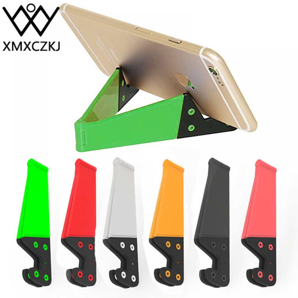 XMXCZKJ Universal V Shape Hands Free Plastic Folding Desk Table Mobile Phone Tablet Stand Mount Holder For Mobile Phone Stand