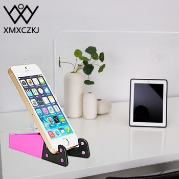 XMXCZKJ Universal V Shape Hands Free Plastic Folding Desk Table Mobile Phone Tablet Stand Mount Holder For Mobile Phone Stand