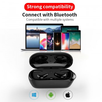 T2C TWS Wireless Mini Bluetooth Earphone For Xiaomi Huawei Mobile Stereo Earbud Sport Ear Phone With Mic Portable Charging Box