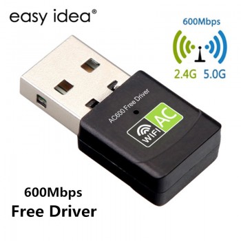 Free Driver Wireless USB Wifi Adapter 600Mbps Lan USB Ethernet 2.4G 5G Dual Band Wi-fi Network Card Wifi Dongle 802.11n/g/a/ac