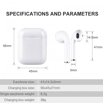 New i8 Mini TWS Bluetooth Earphone wireless headphones Music Earbuds sport Stereo headset air pods For iPhone Android Samsung