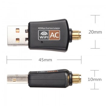 600Mbps 5Ghz 2.4Ghz USB Wifi Adapter USB Dual Band RTL8811AU Wifi Antenna Dongle LAN Adapter For Windows Mac Desktop/Laptop/PC