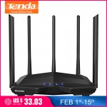 New Tenda AC11 Gigabit Dual-Band AC1200 Wireless Router Wifi Repeater with 5*6dBi High Gain Antennas Wider Coverage, Easy setup