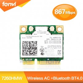 Dual Band Wireless Wifi Card For Intel AC7260 7260HMW ac Mini PCI-E 2.4G/5Ghz Wlan Bluetooth 4.0 Wifi Card 802.11 ac/a/b/g/n