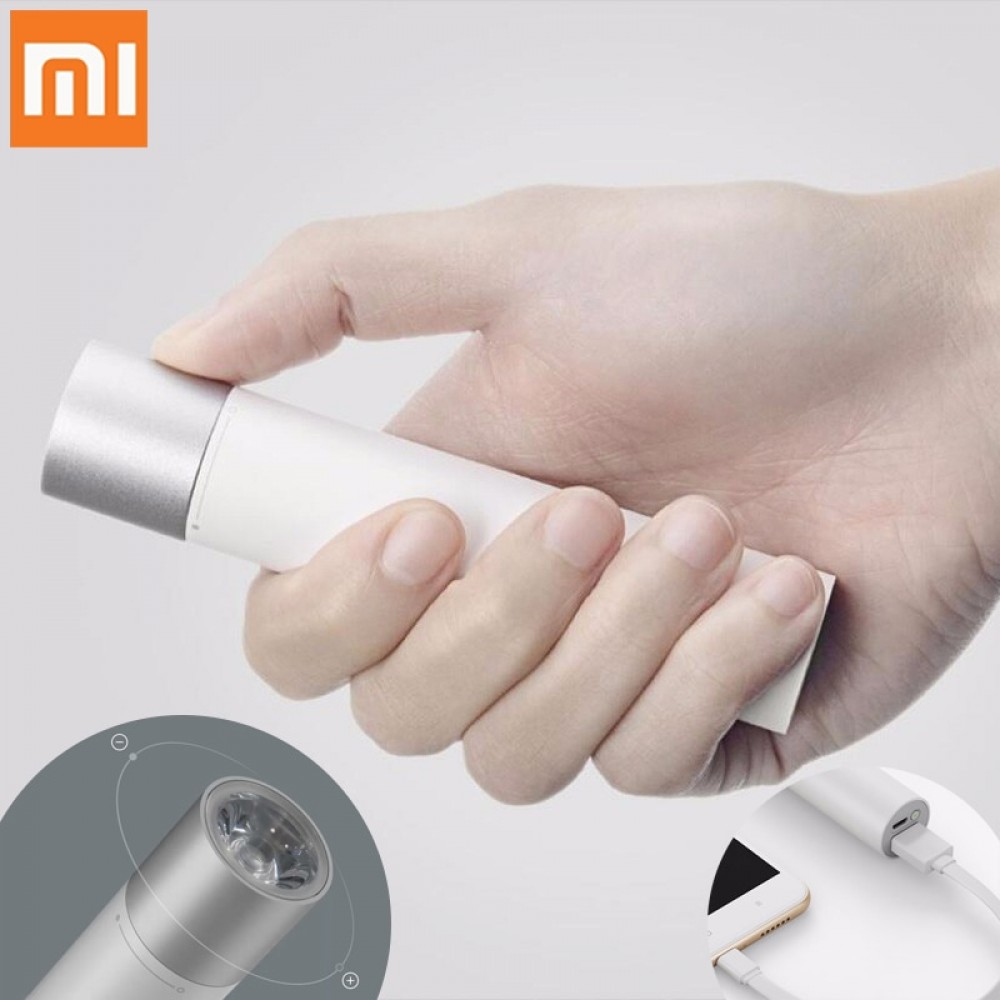Xiaomi Power Bank Portable Flashlight Adjustable Luminance 3350mAh Lithium Battery USBCharging Port Lightweight Mobile Power