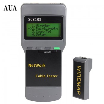 SC8108 Portable LCD Network Tester Meteramp;LAN Phone Cable Tester amp; Meter With LCD Display RJ45 Free Shipping