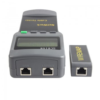 SC8108 Portable LCD Network Tester Meteramp;LAN Phone Cable Tester amp; Meter With LCD Display RJ45 Free Shipping