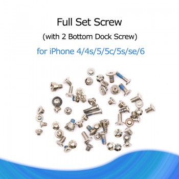 Complete Kit Screw with 2 Bottom Dock Replacement for iPhone 6 Screws 4 4S 5 5S 5C SE Full Set Repair Bolts Mobile Accessories